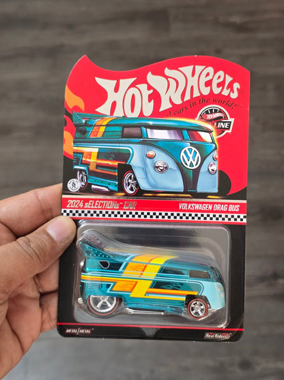 Hot Wheels RLC sELECTIONs Volkswagen Drag Bus (Spectraflame Teal) - Kinder Logs