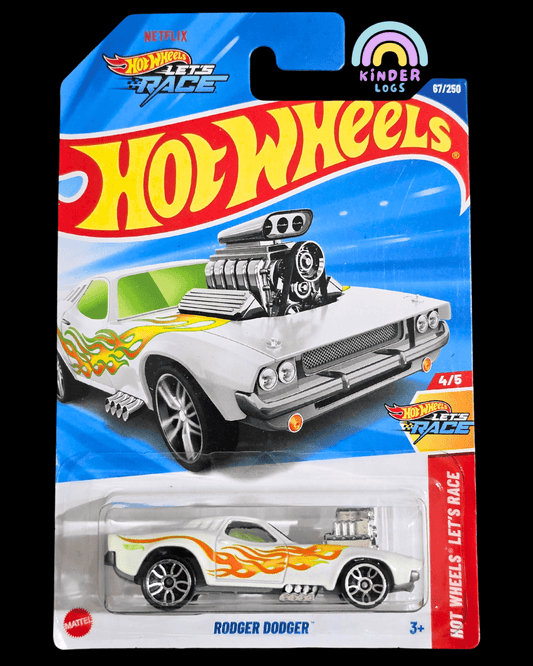 Hot Wheels Rodger Dodger - White (Imported) - Kinder Logs