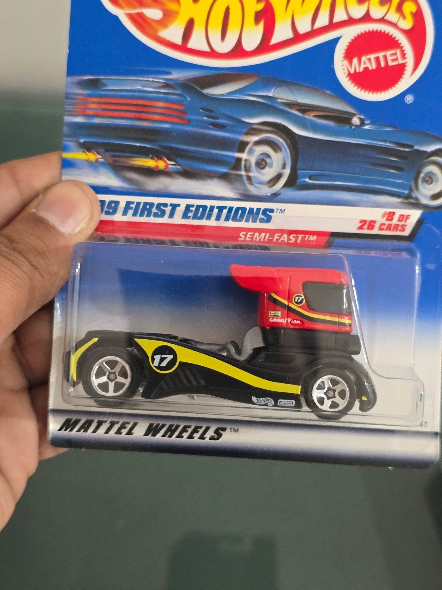 Hot Wheels Semi - Fast Truck (Black) - 1999 First Editions - Kinder Logs