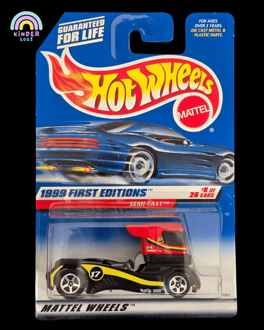 Hot Wheels Semi - Fast Truck (Black) - 1999 First Editions - Kinder Logs