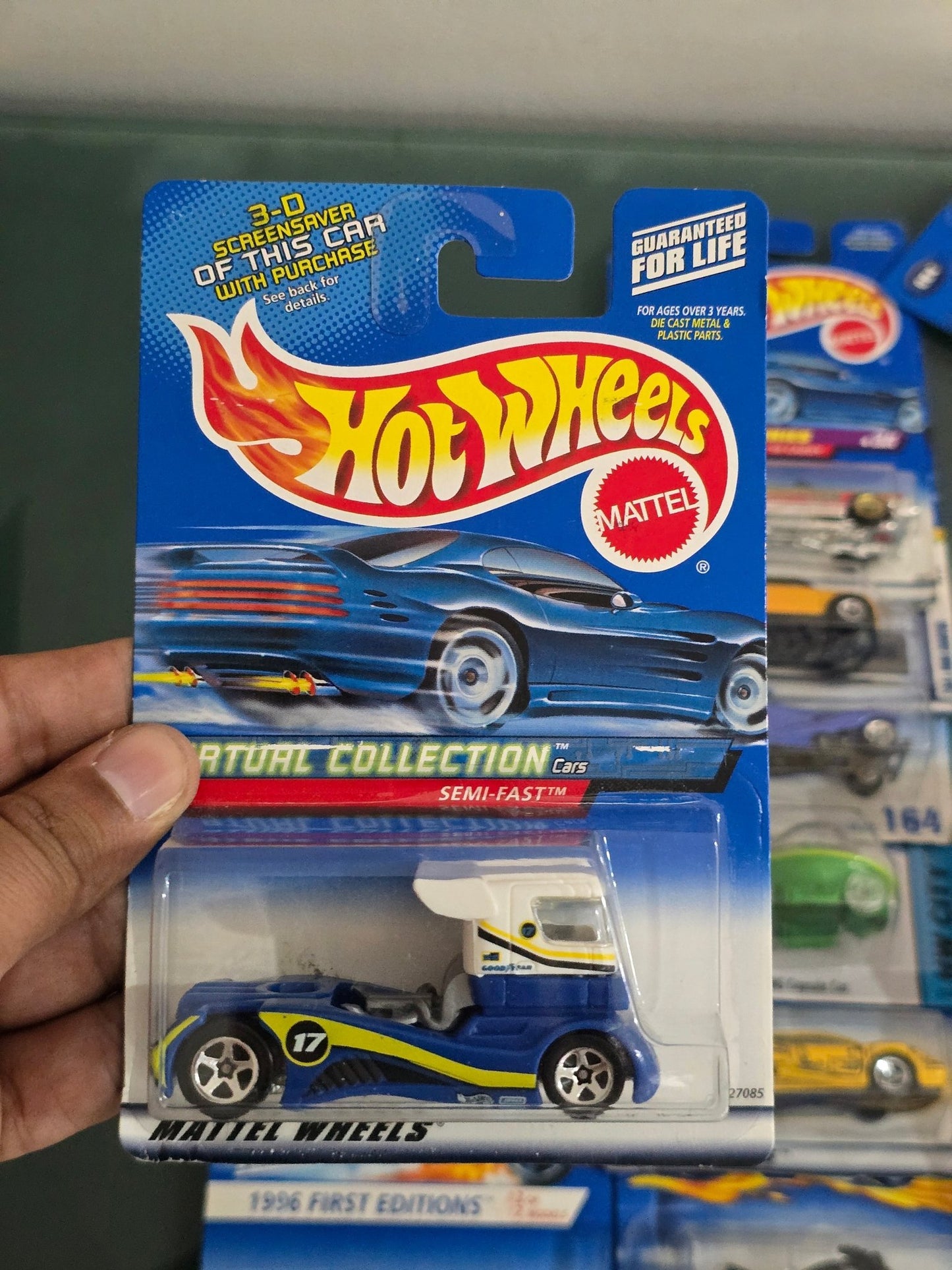 Hot Wheels Semi - Fast Truck (Blue) - Virtual Collection Series - Kinder Logs