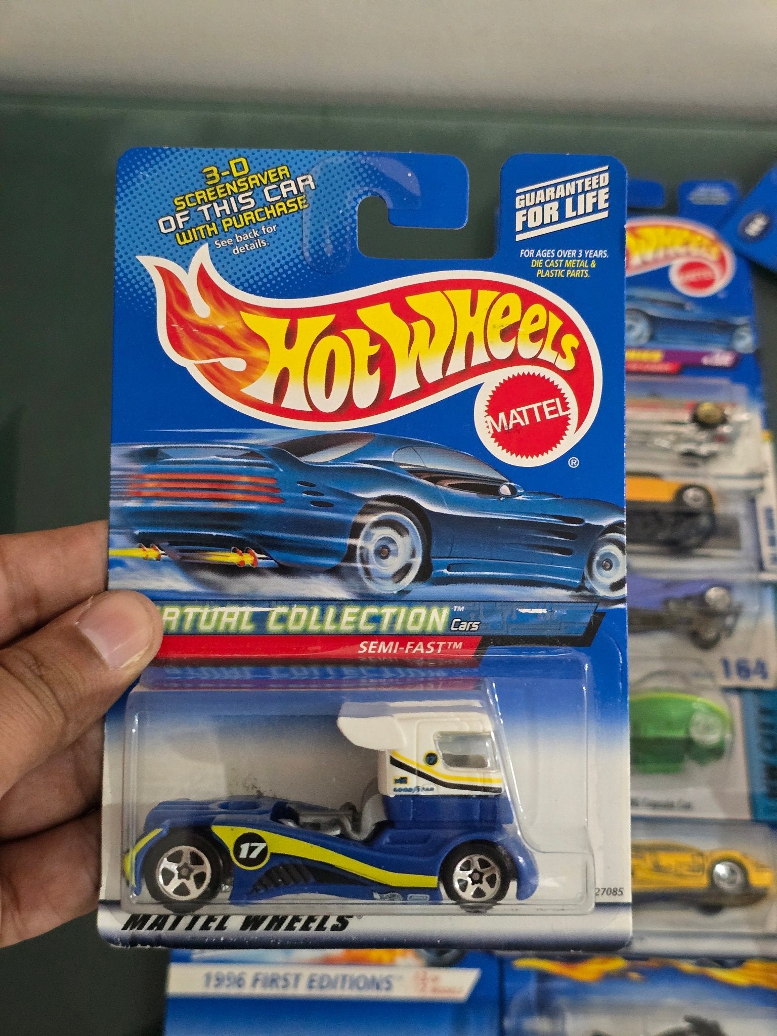 Hot Wheels Semi - Fast Truck (Blue) - Virtual Collection Series - Kinder Logs