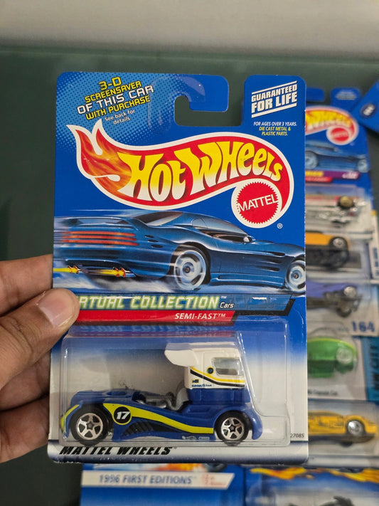 Hot Wheels Semi - Fast Truck (Blue) - Virtual Collection Series - Kinder Logs