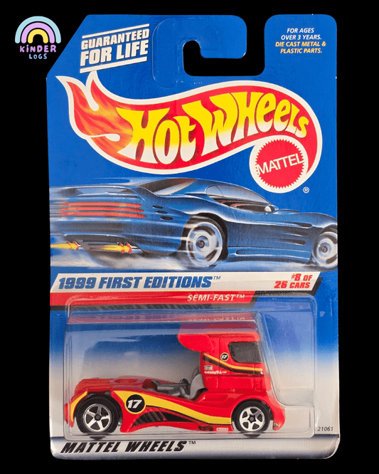 Hot Wheels Semi - Fast Truck (Red) - 1999 First Editions - Kinder Logs