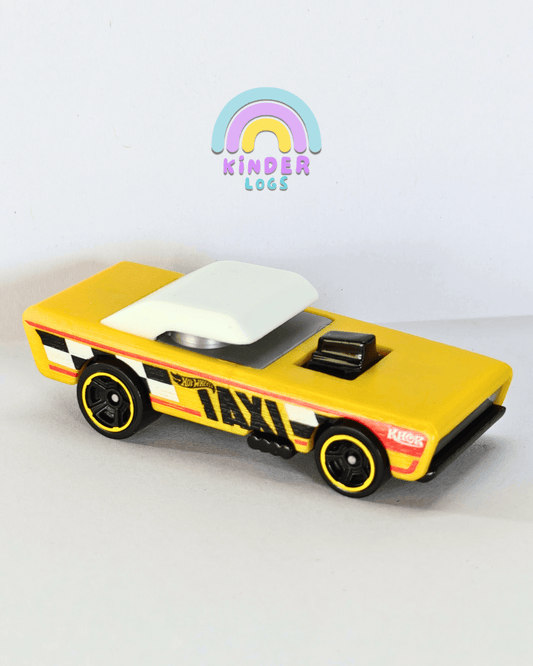 Hot Wheels Small Bloc Taxi - Yellow (Uncarded - New) - Kinder Logs