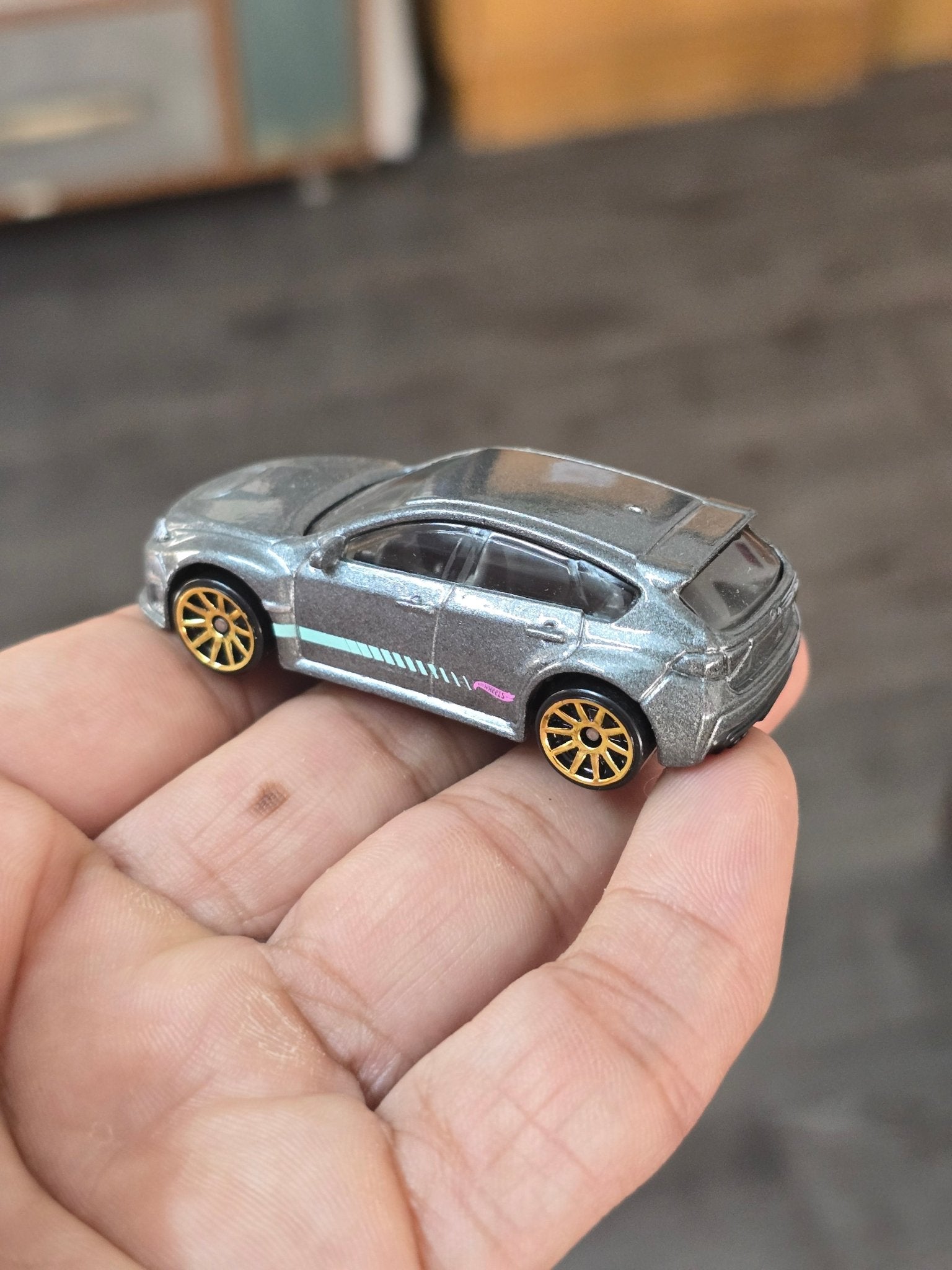 Hot Wheels Subaru WRX STI - Grey (Uncarded - New) - Kinder Logs
