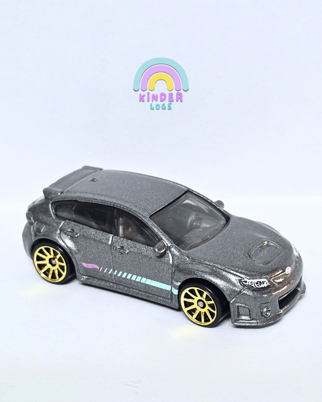 Hot Wheels Subaru WRX STI - Grey (Uncarded - New) - Kinder Logs