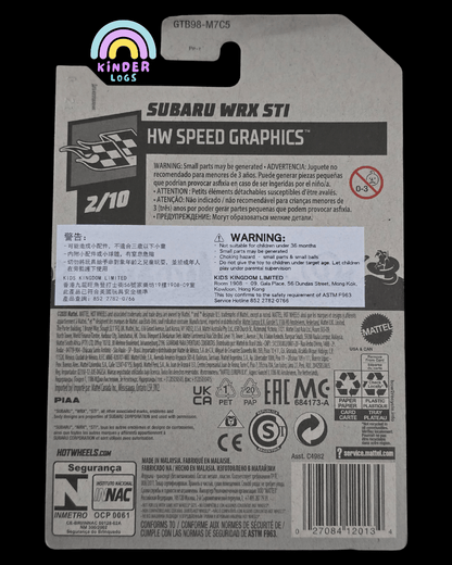 Hot Wheels Subaru WRX STI - Speed Graphics (Imported) - Kinder Logs