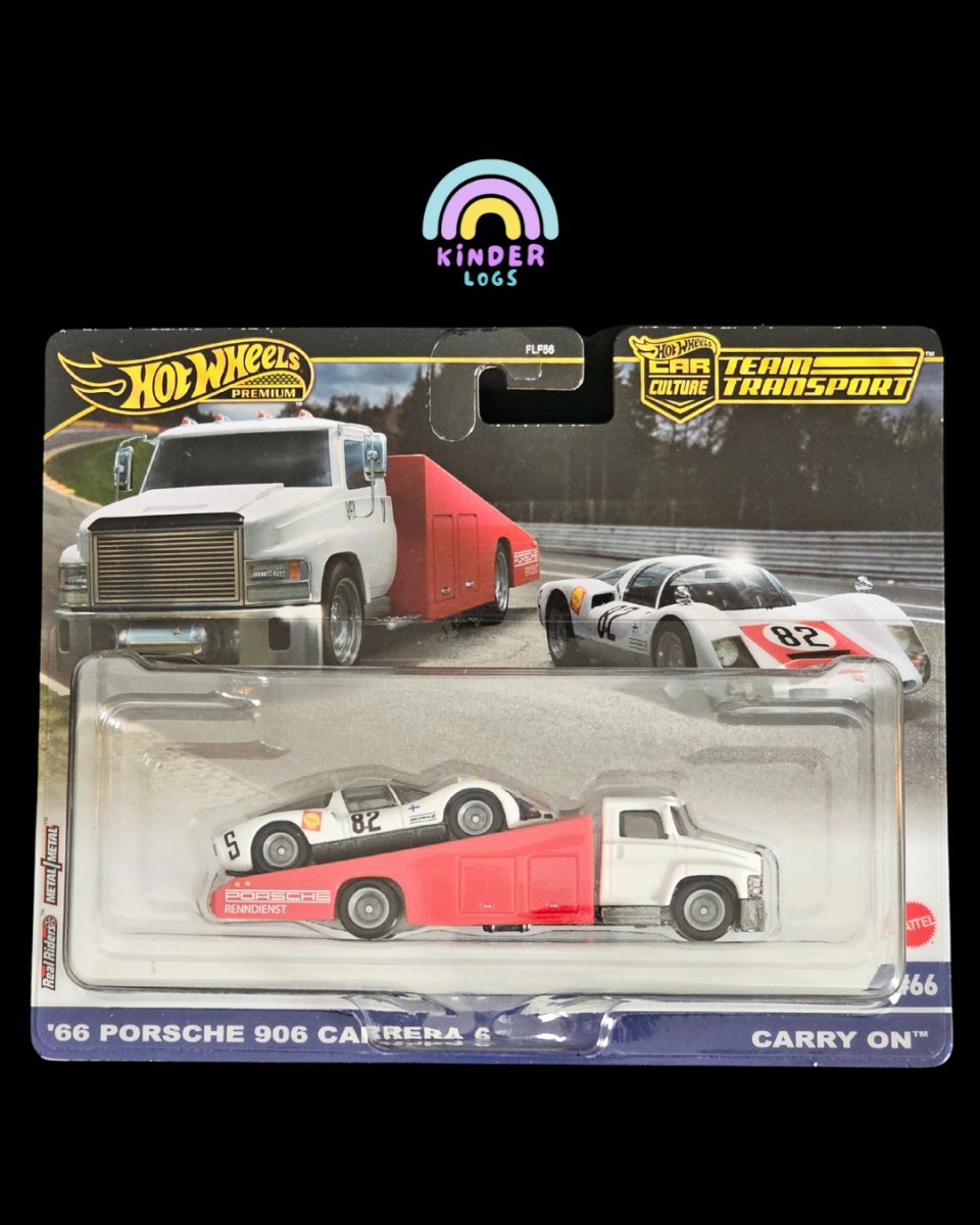 Hot Wheels Team Transport 1966 Porsche 906 Carrera 6 With Carry On - Kinder Logs