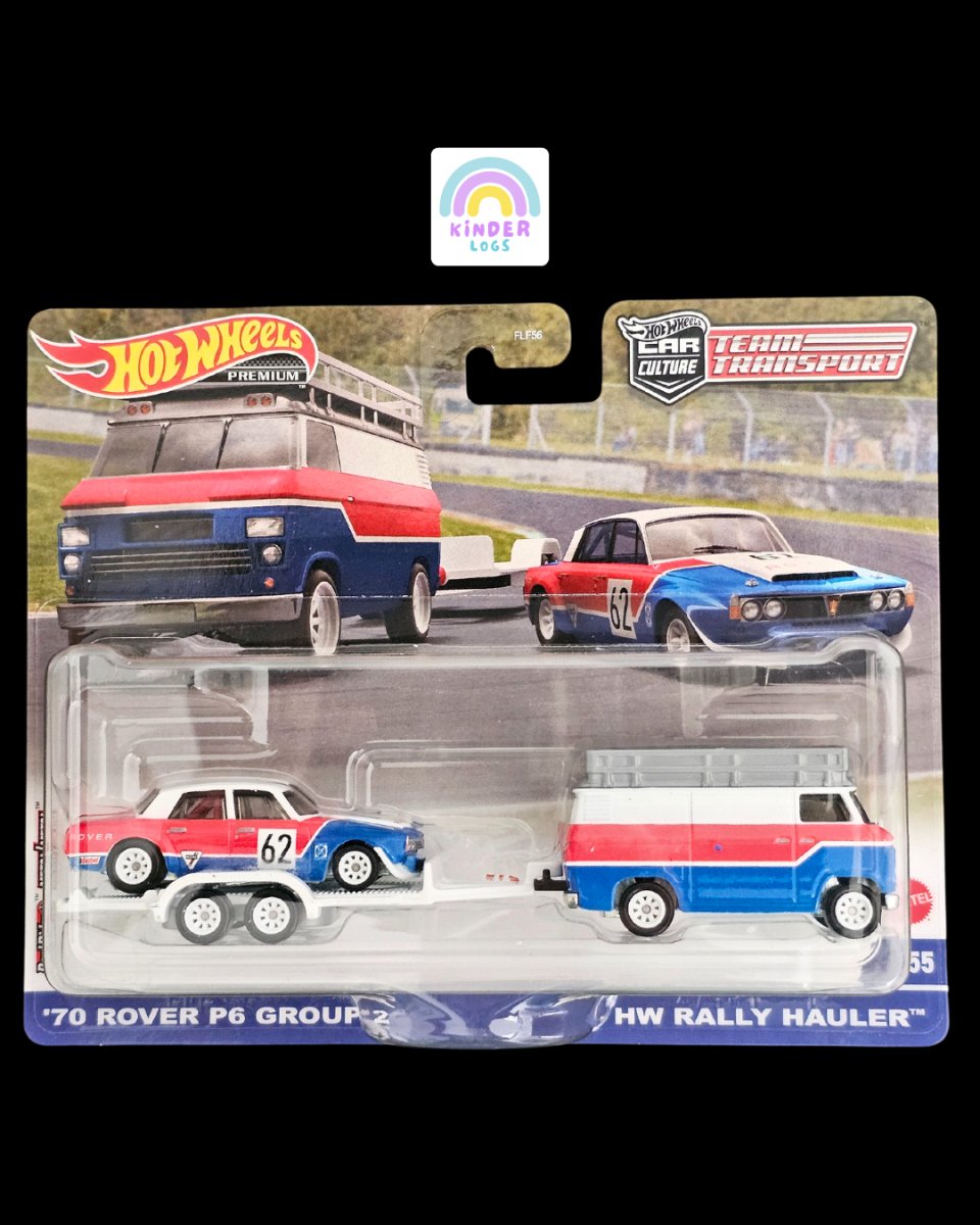 Hot Wheels Team Transport 1970 Rover P6 Group 2 With Rally Hauler - Kinder Logs