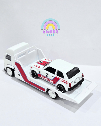 Hot Wheels Team Transport Aero Lift & 1973 Honda Civic Custom (Uncarded) - Kinder Logs