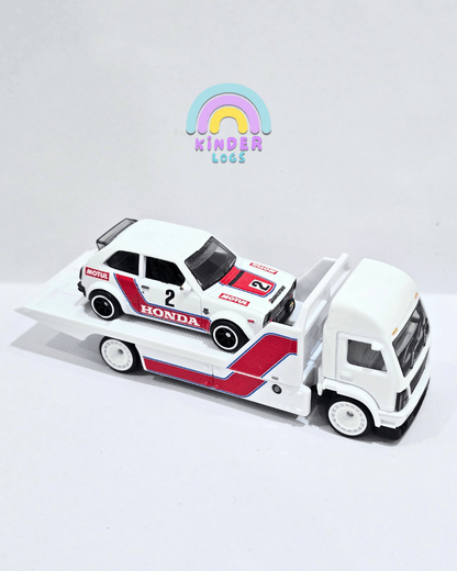 Hot Wheels Team Transport Aero Lift & 1973 Honda Civic Custom (Uncarded) - Kinder Logs
