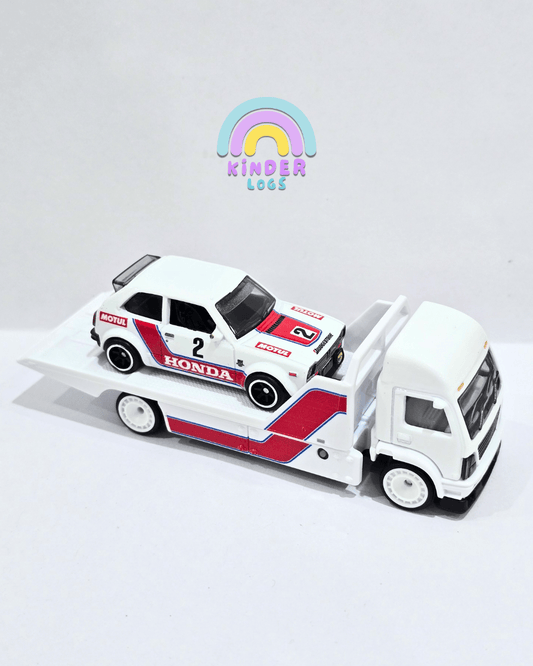 Hot Wheels Team Transport Aero Lift & 1973 Honda Civic Custom (Uncarded) - Kinder Logs