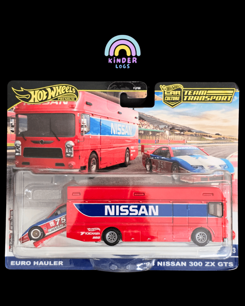 Hot Wheels Team Transport Euro Hauler and 1994 Nissan 300 ZX GTS - Kinder Logs