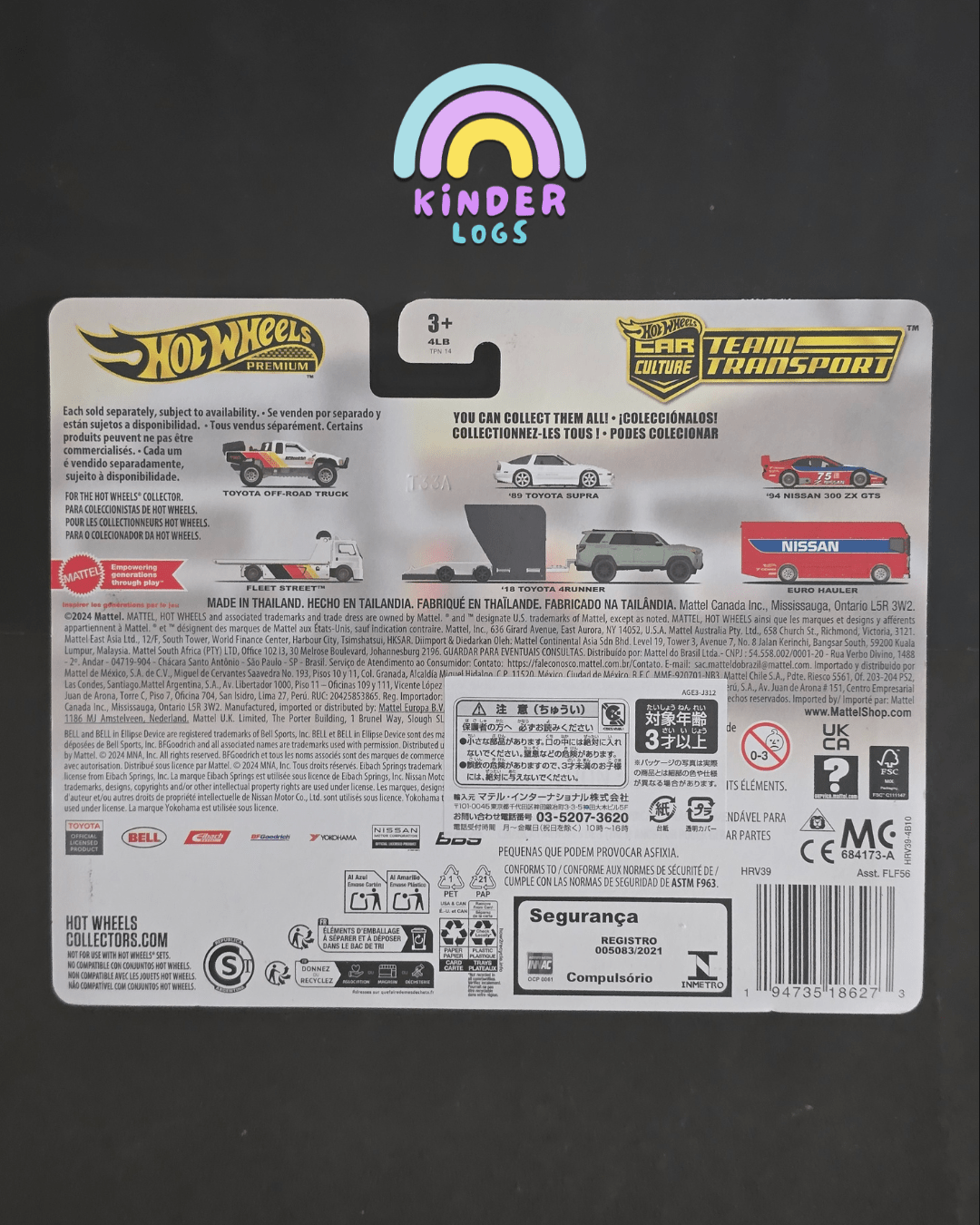 Hot Wheels Team Transport Fleet Street and Toyota Off - Road Truck - Kinder Logs