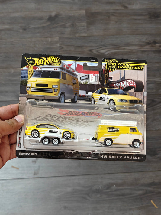 Hot Wheels Team Transport HW Rally Hauler and BMW M3 (Imported) - Kinder Logs