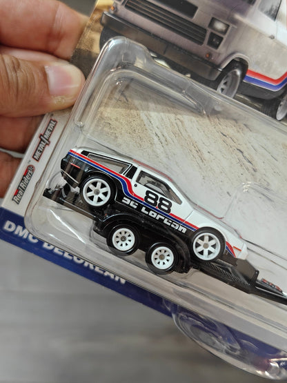 Hot Wheels Team Transport HW Rally Hauler and DMC DeLorean (Imported) - Kinder Logs