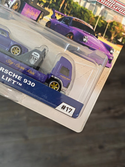 Hot Wheels Team Transport RWB Porsche 930 Aero Lift 17 (2020 Indian Card) - Kinder Logs
