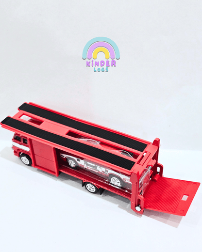 Hot Wheels Team Transport 'Second Story Lorry' & 1973 Plymouth Duster (Uncarded) - Kinder Logs