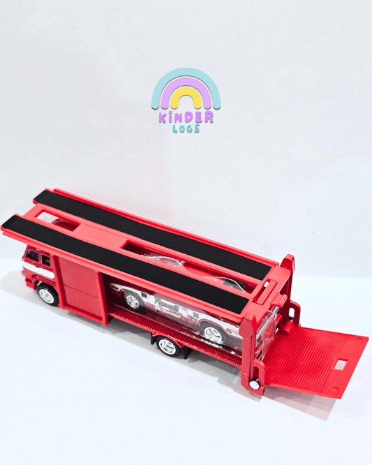 Hot Wheels Team Transport 'Second Story Lorry' & 1973 Plymouth Duster (Uncarded) - Kinder Logs