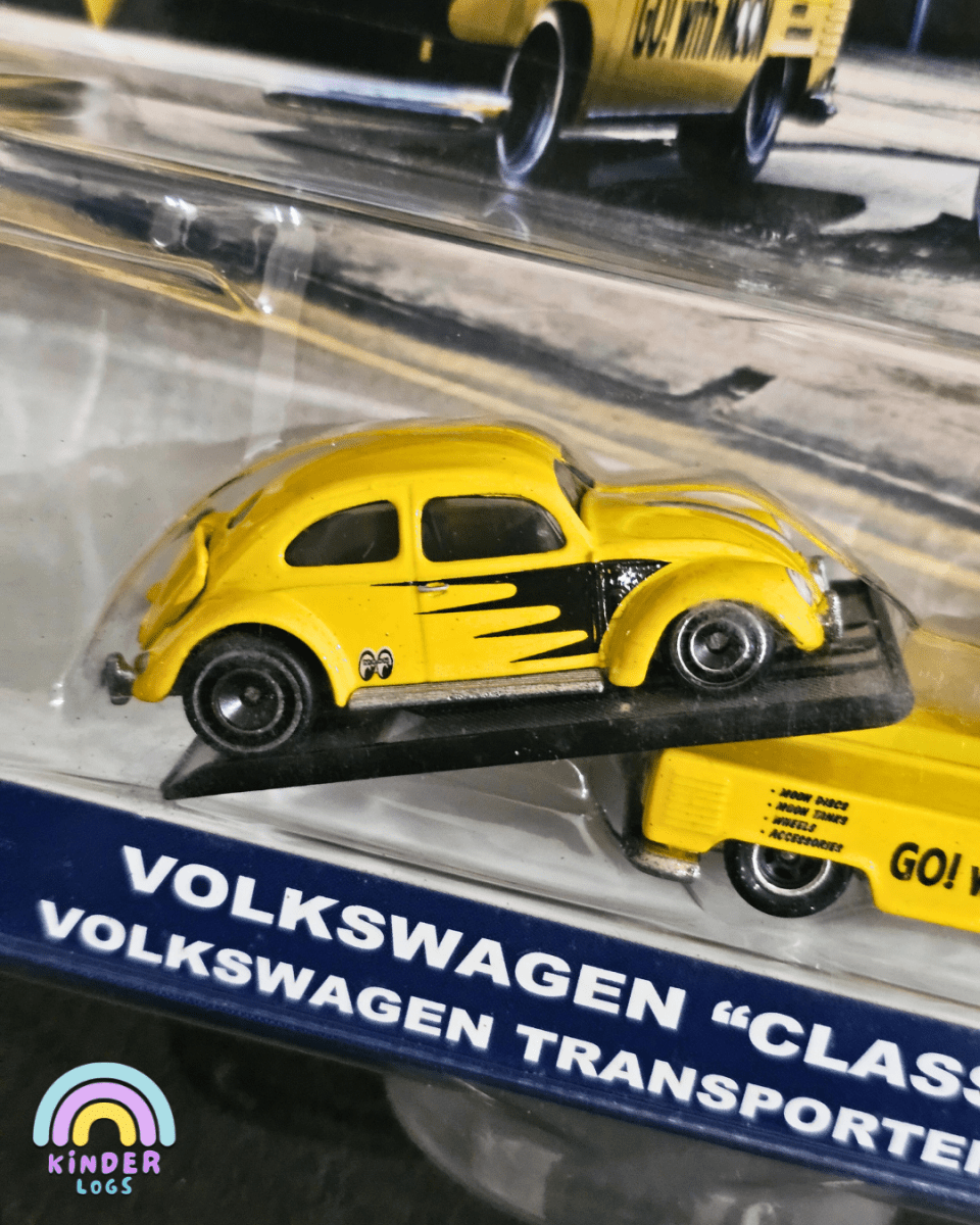 Hot Wheels Team Transport VW "Classic Bug" With T1 Pickup (Moon Eyes) - Kinder Logs