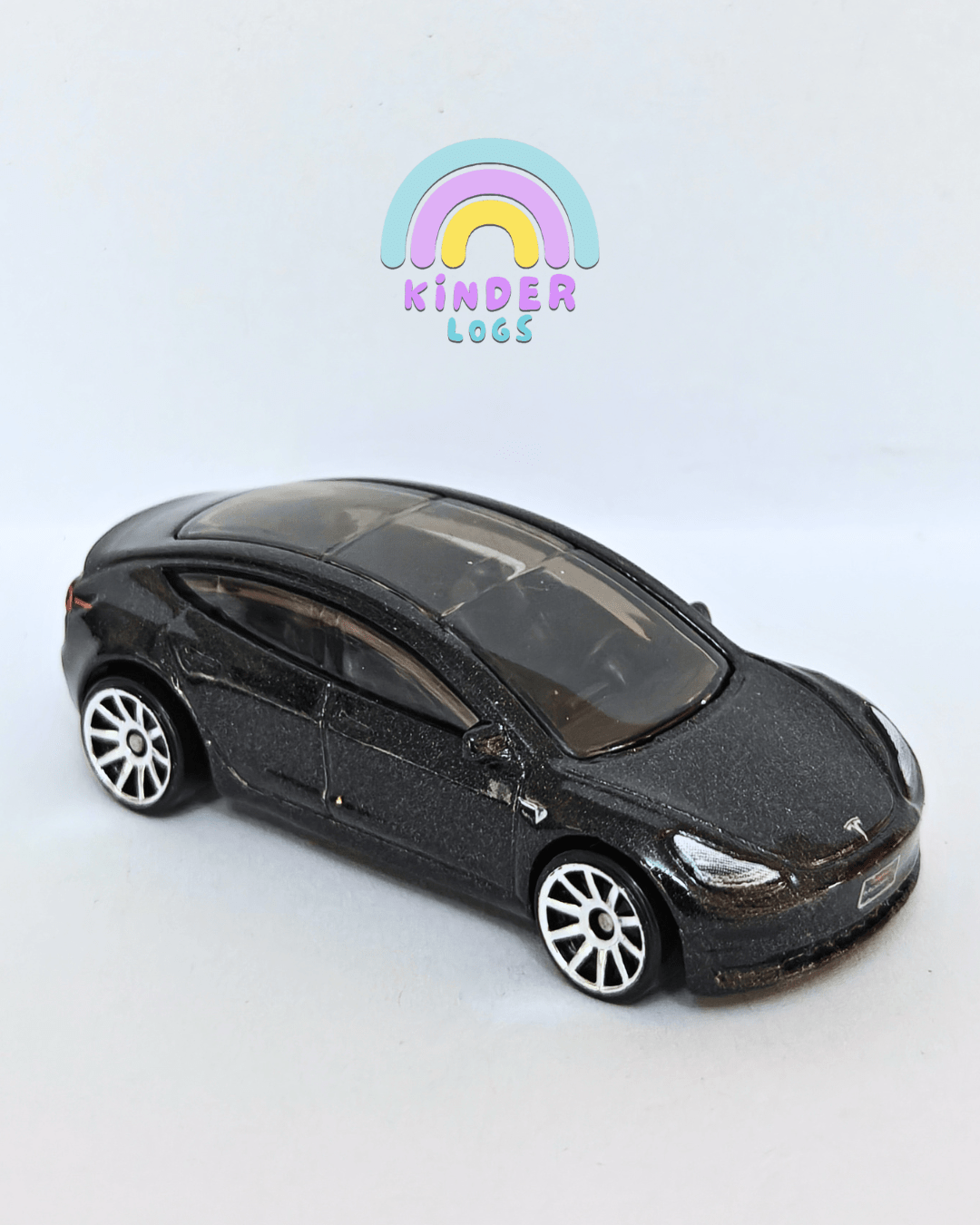 Hot Wheels Tesla Model 3 - Black (Uncarded - New) - Kinder Logs