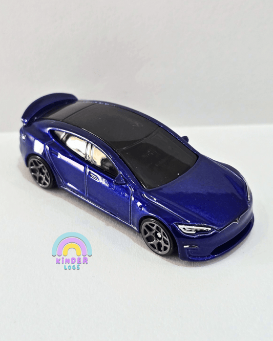 Hot Wheels Tesla Model S Plaid - Blue (Uncarded) - Kinder Logs