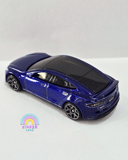 Hot Wheels Tesla Model S Plaid - Blue (Uncarded) - Kinder Logs