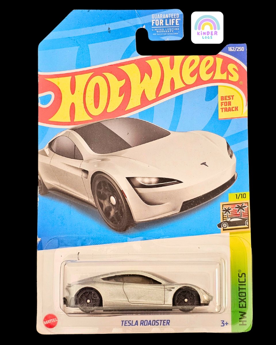 Hot Wheels Tesla Roadster - Exclusive Silver Color - Kinder Logs