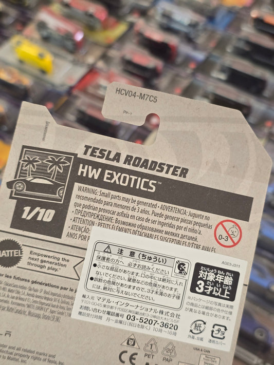 Hot Wheels Tesla Roadster - Exclusive Silver Color - Kinder Logs
