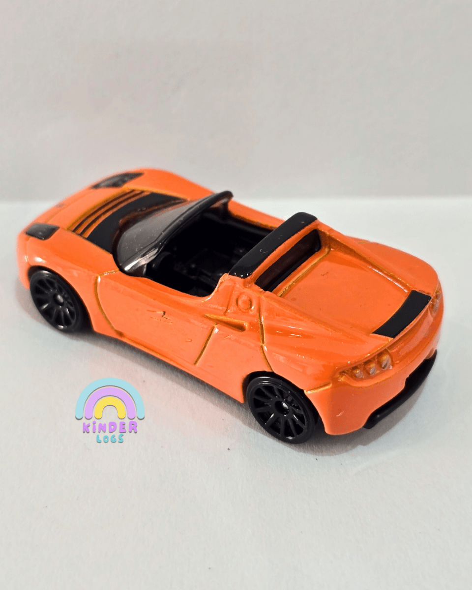 Hot Wheels Tesla Roadster - Orange (Uncarded) - Kinder Logs