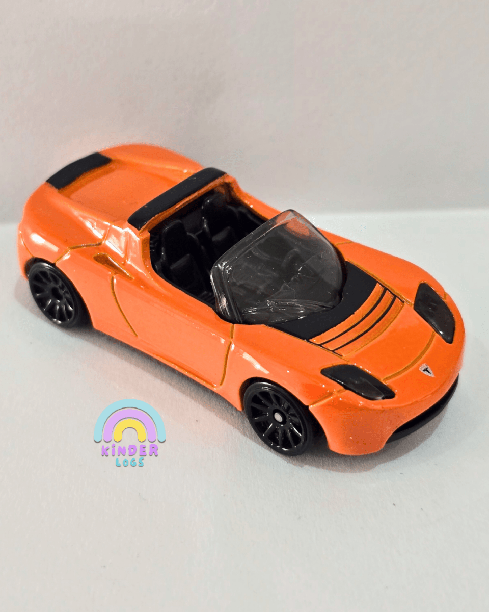 Hot Wheels Tesla Roadster - Orange (Uncarded) - Kinder Logs