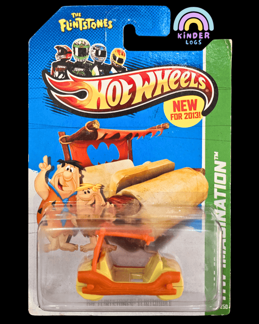 Hot Wheels 'The Flintstones' Flintmobile (2012 Imported Card) - Kinder Logs