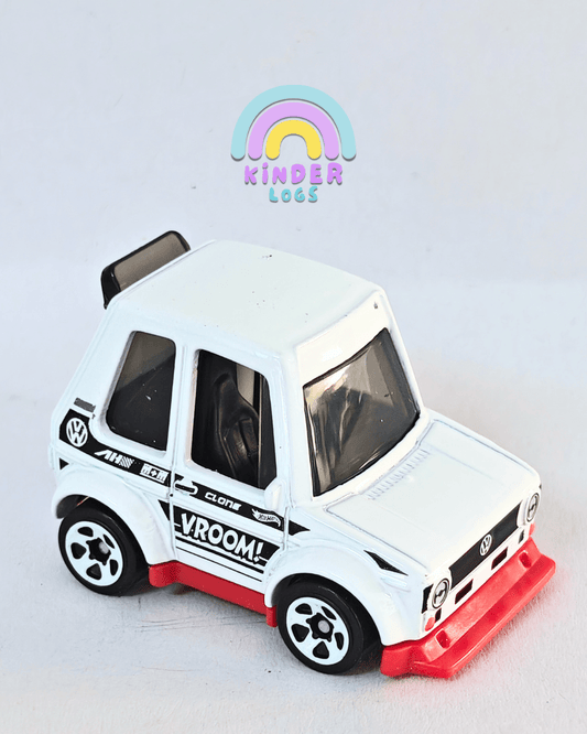 Hot Wheels Tooned Volkswagen Golf MK1 - White (Uncarded - New) - Kinder Logs