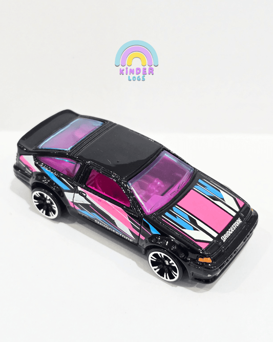 Hot Wheels Toyota AE86 Corolla Neon Speeders - Black (Uncarded) - Kinder Logs