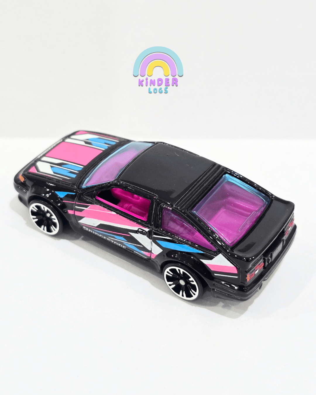 Hot Wheels Toyota AE86 Corolla Neon Speeders - Black (Uncarded) - Kinder Logs