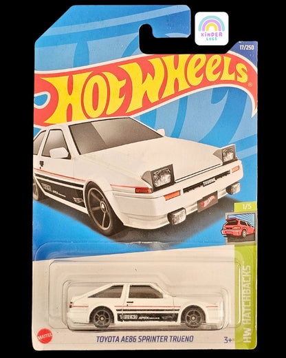 Hot Wheels Toyota AE86 Sprinter Trueno - White Color - Kinder Logs