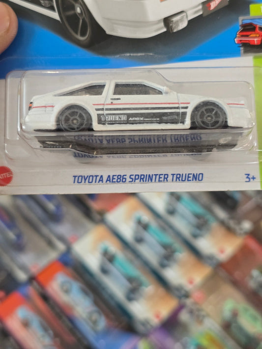 Hot Wheels Toyota AE86 Sprinter Trueno - White (Imported) - Kinder Logs