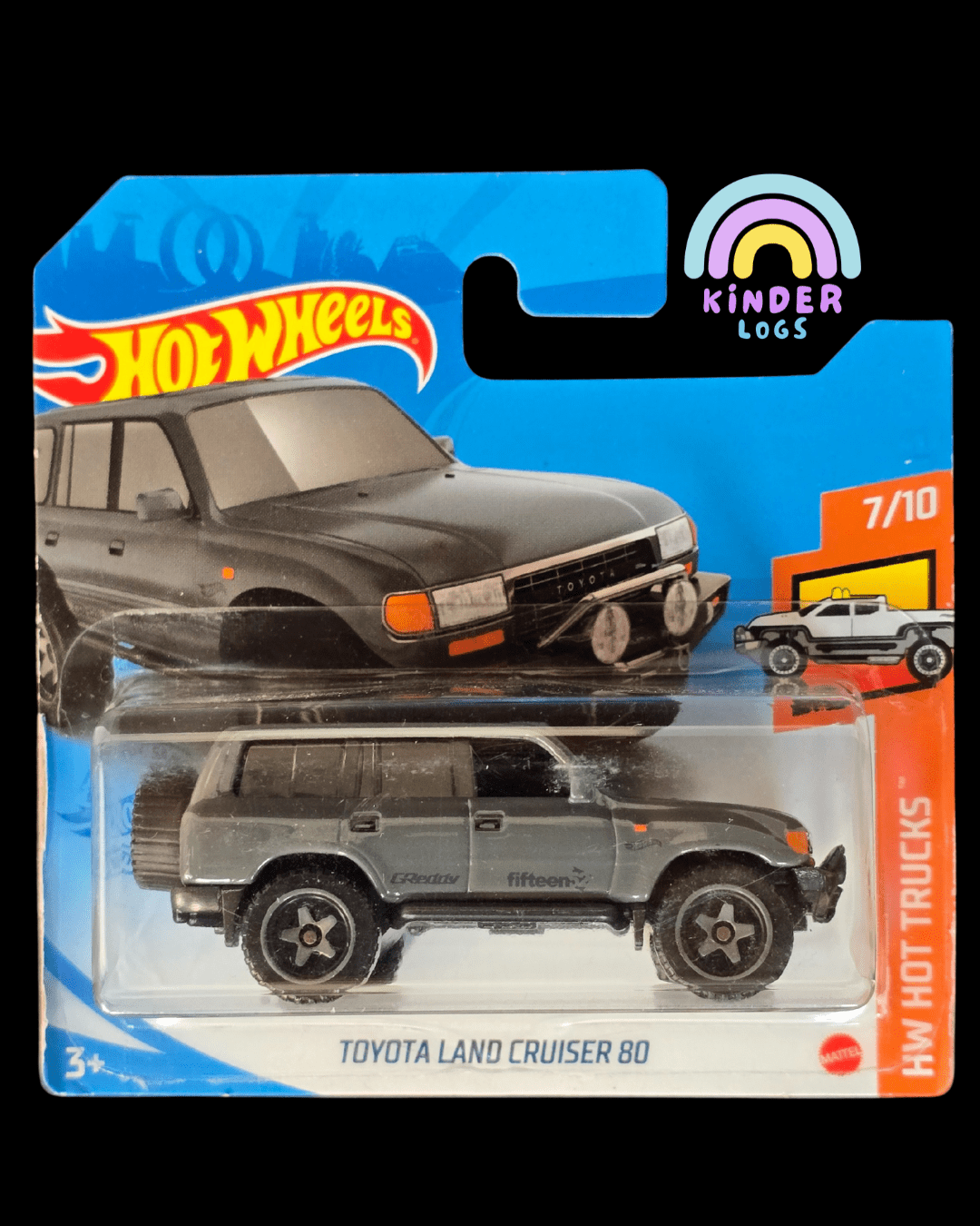 Hot Wheels Toyota Land Cruiser 80 - Grey (Imported Short Card) - Kinder Logs