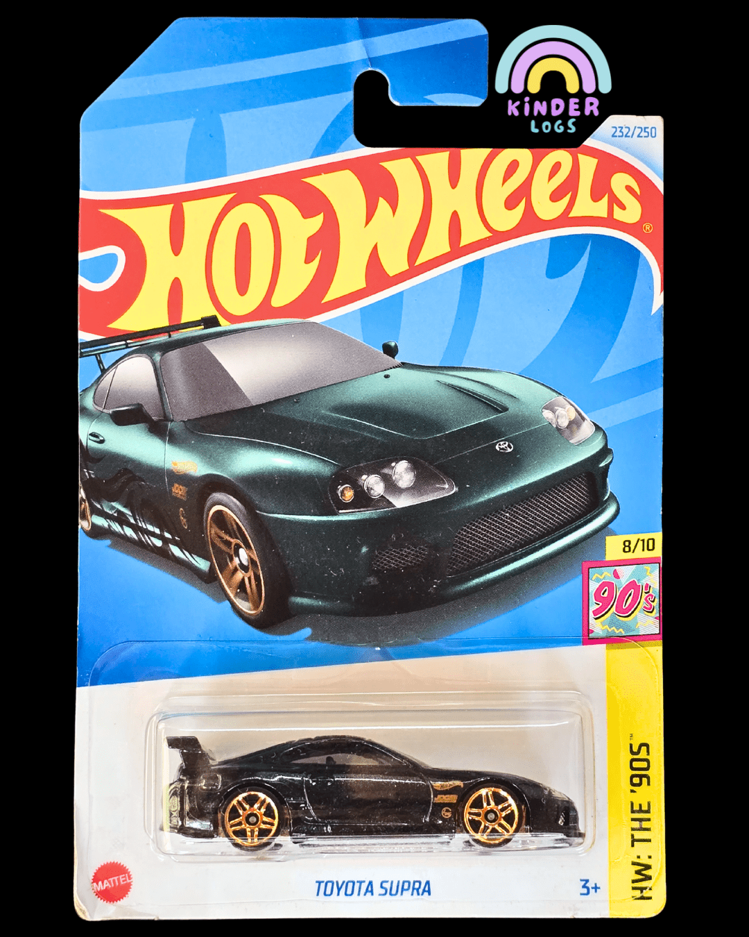 Hot Wheels Toyota Supra - Dark Green (Imported) - Kinder Logs