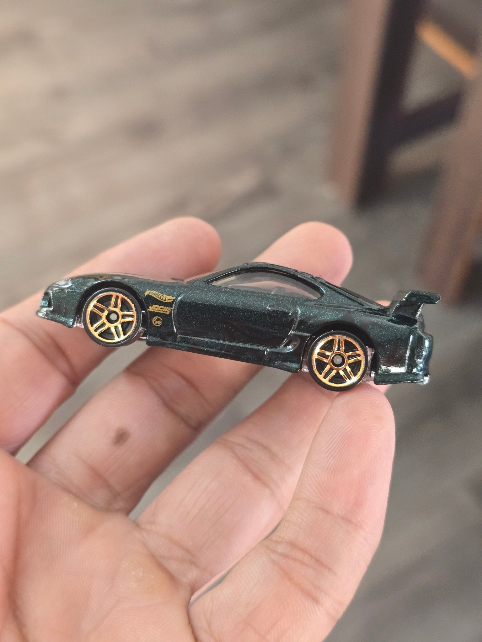 Hot Wheels Toyota Supra - Dark Green (Uncarded - New) - Kinder Logs