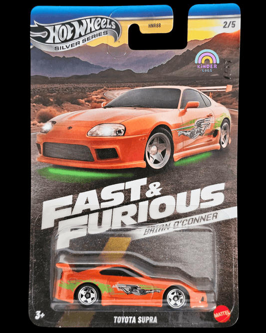 Hot Wheels Toyota Supra (Orange) - Fast & Furious Brian O'Conner - Kinder Logs