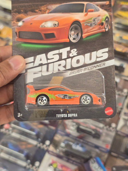 Hot Wheels Toyota Supra (Orange) - Fast & Furious Brian O'Conner - Kinder Logs