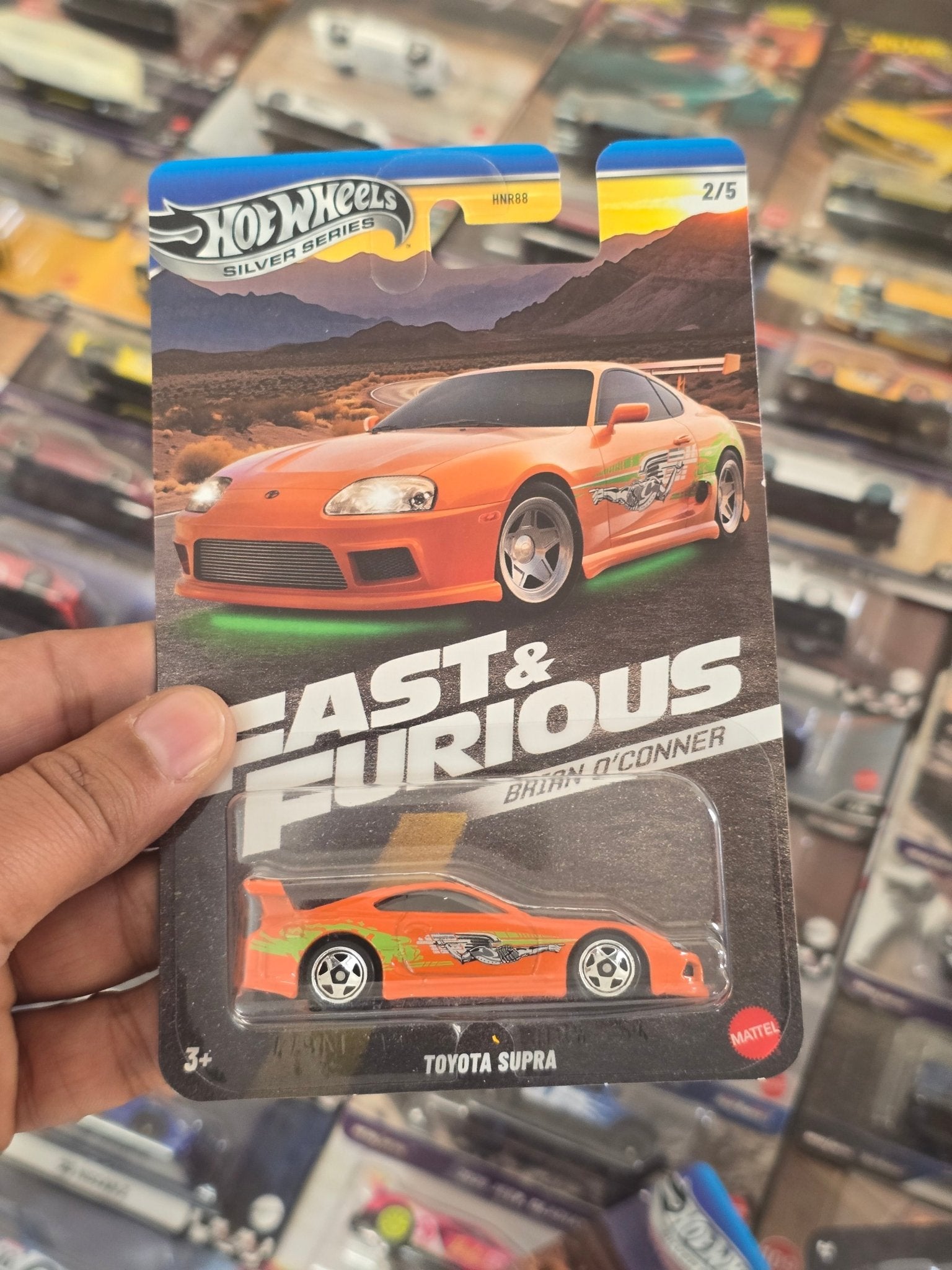 Hot Wheels Toyota Supra (Orange) - Fast & Furious Brian O'Conner - Kinder Logs