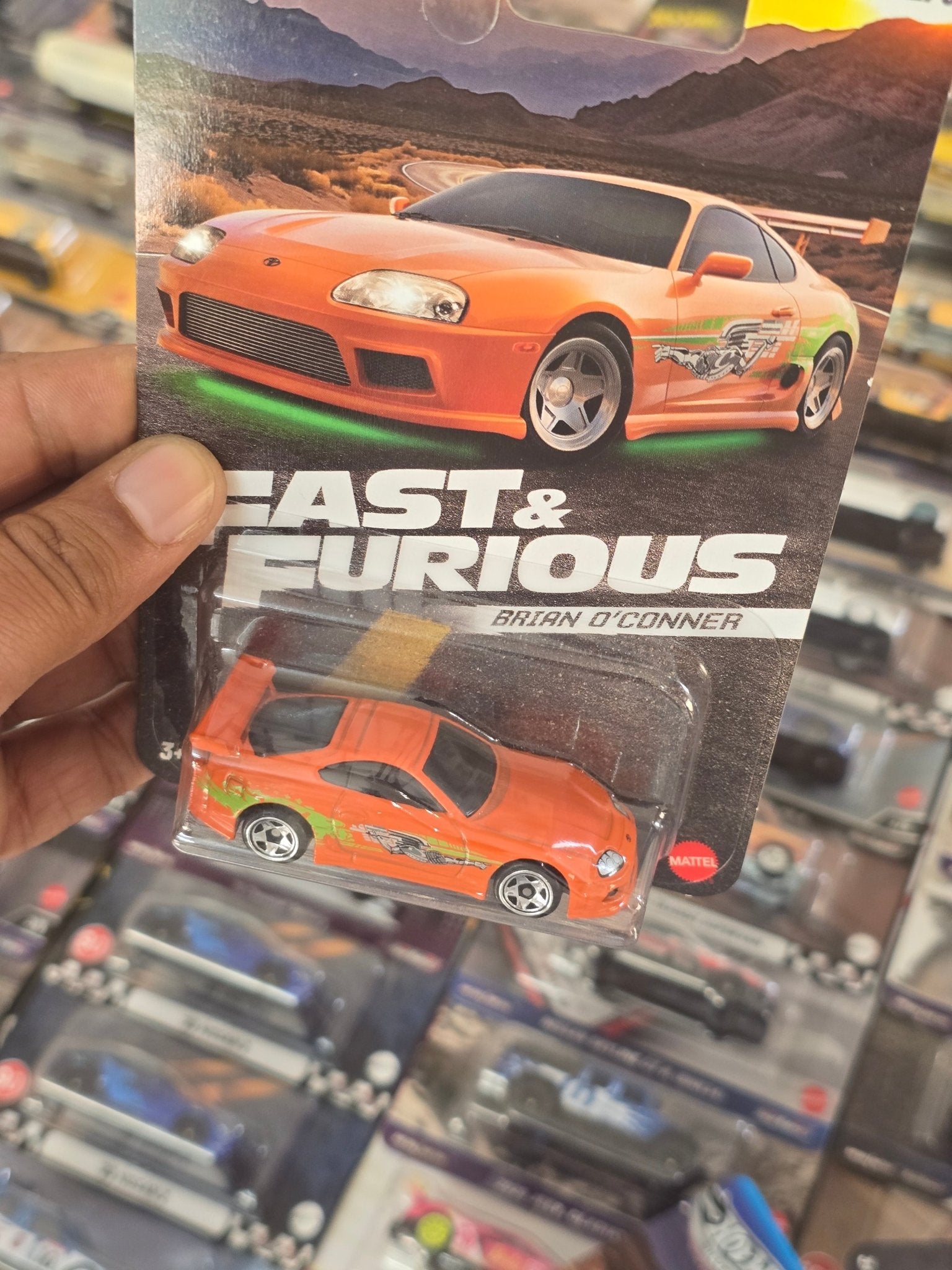 Hot Wheels Toyota Supra (Orange) - Fast & Furious Brian O'Conner - Kinder Logs