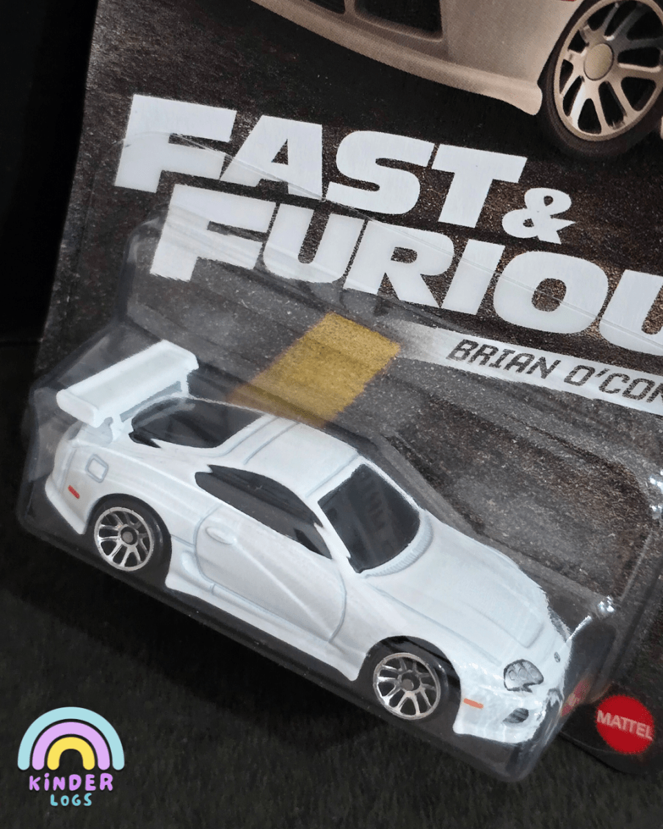 Hot Wheels Toyota Supra (White) - Fast & Furious Brian O'Conner - Kinder Logs