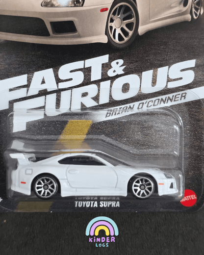 Hot Wheels Toyota Supra (White) - Fast & Furious Brian O'Conner - Kinder Logs