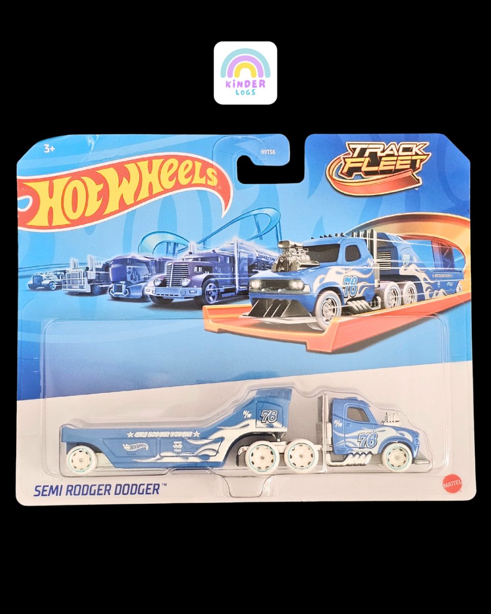 Hot Wheels Track Fleet Semi Rodger Dodger Truck - Kinder Logs