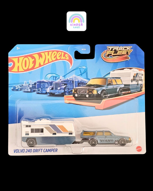 Hot Wheels Track Fleet Volvo 240 Drift Camper - Kinder Logs