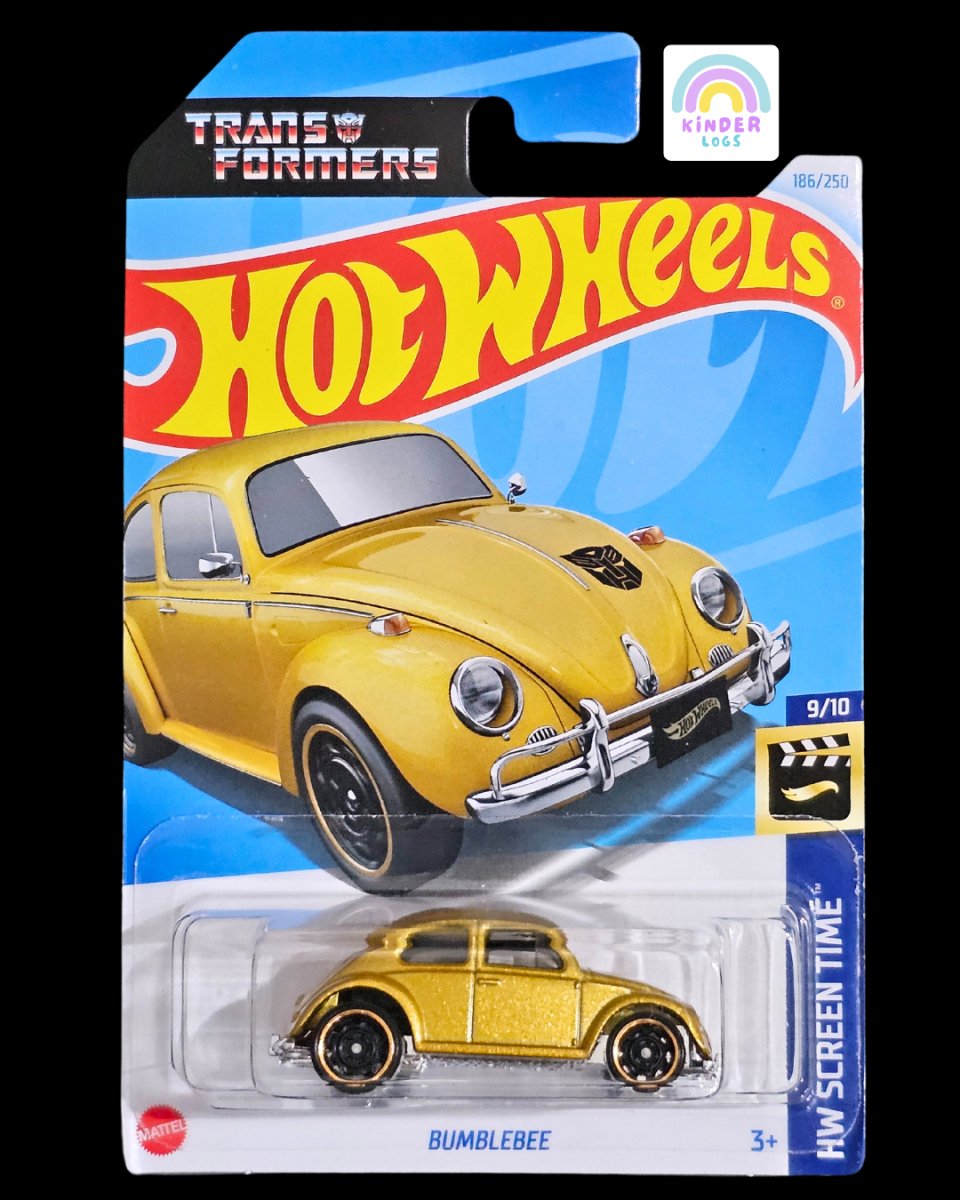 Hot Wheels Transformers Bumblebee With Black Alloys (Q Case) - Kinder Logs